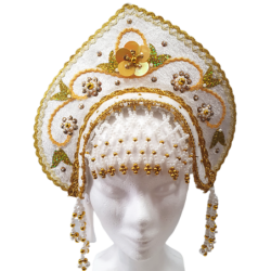 COSTUME TRADITIONNEL RUSSE . Coiffe - kokochnik "VALUCHA".