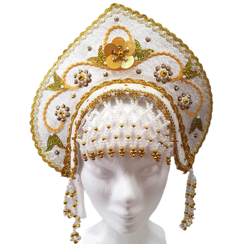 COSTUME TRADITIONNEL RUSSE . Coiffe - kokochnik "VALUCHA".