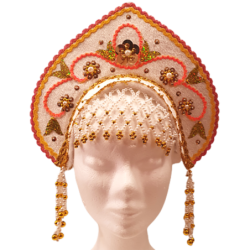 COSTUME TRADITIONNEL RUSSE . Coiffe - kokochnik "VALUCHA".