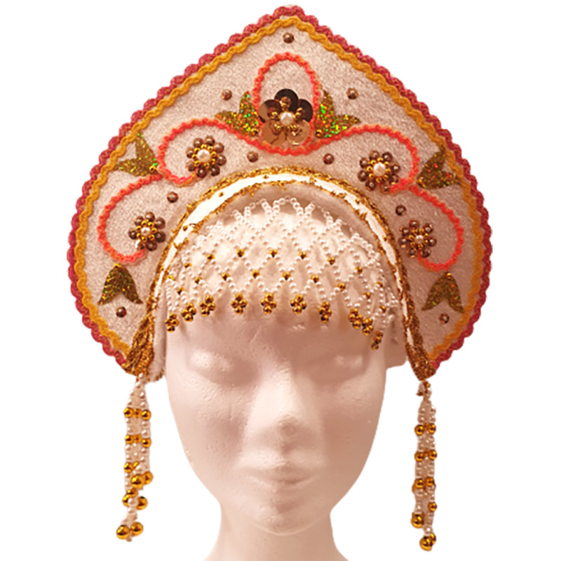 COSTUME TRADITIONNEL RUSSE . Coiffe - kokochnik "VALUCHA".