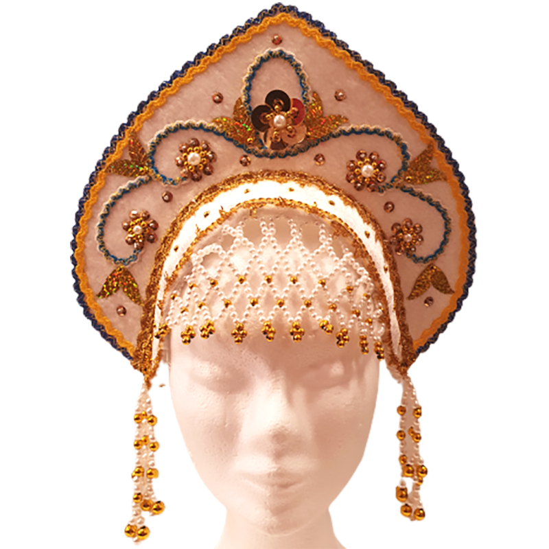 COSTUME TRADITIONNEL RUSSE . Coiffe - kokochnik "VALUCHA".