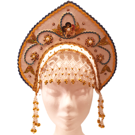 COSTUME TRADITIONNEL RUSSE . Coiffe - kokochnik "VALUCHA".