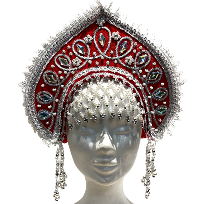 Coiffe russe. Kokochnik"Angelina". Costume traditionnelle russe.