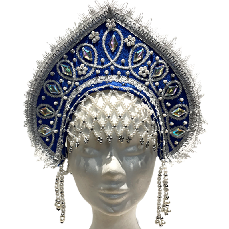 Coiffe russe. Kokochnik"Angelina". Costume traditionnelle russe.