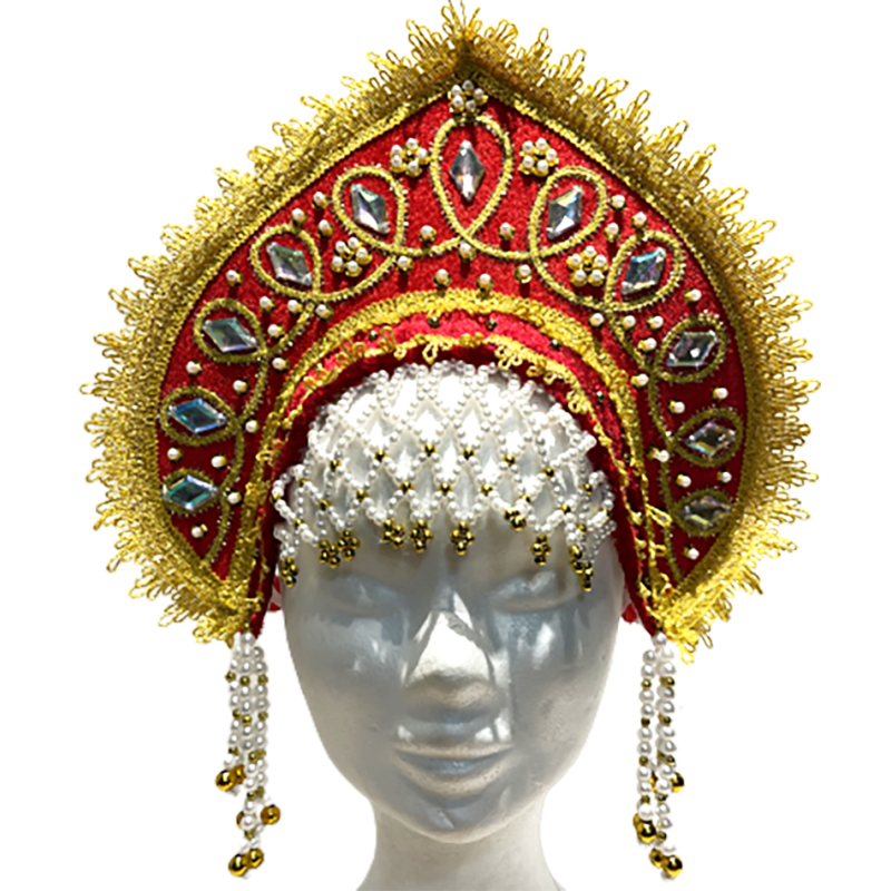 Coiffe russe. Kokochnik"Angelina". Costume traditionnelle russe.