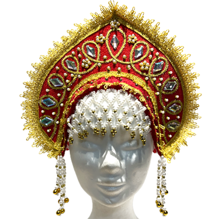 Coiffe russe. Kokochnik"Angelina". Costume traditionnelle russe.