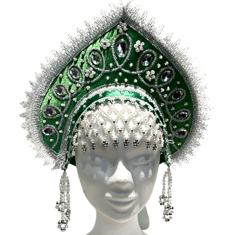 Coiffe russe. Kokochnik"Angelina". Costume traditionnelle russe.