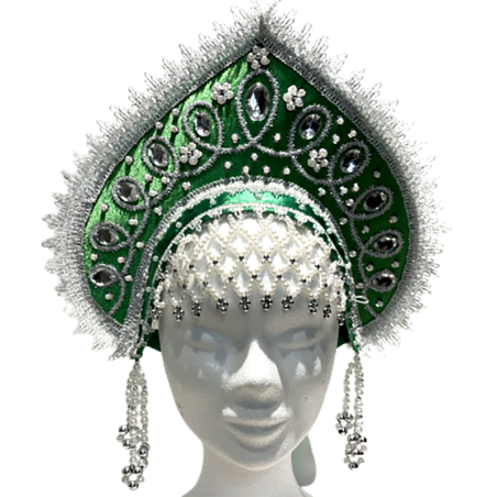 Coiffe russe. Kokochnik"Angelina". Costume traditionnelle russe.